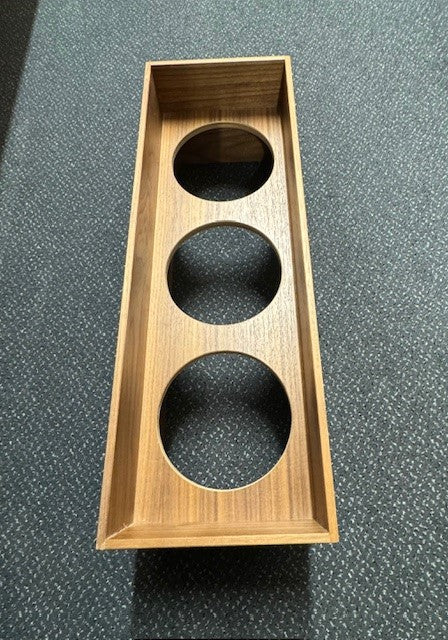 Flaschenhalter aus Holz, 3fach, rund